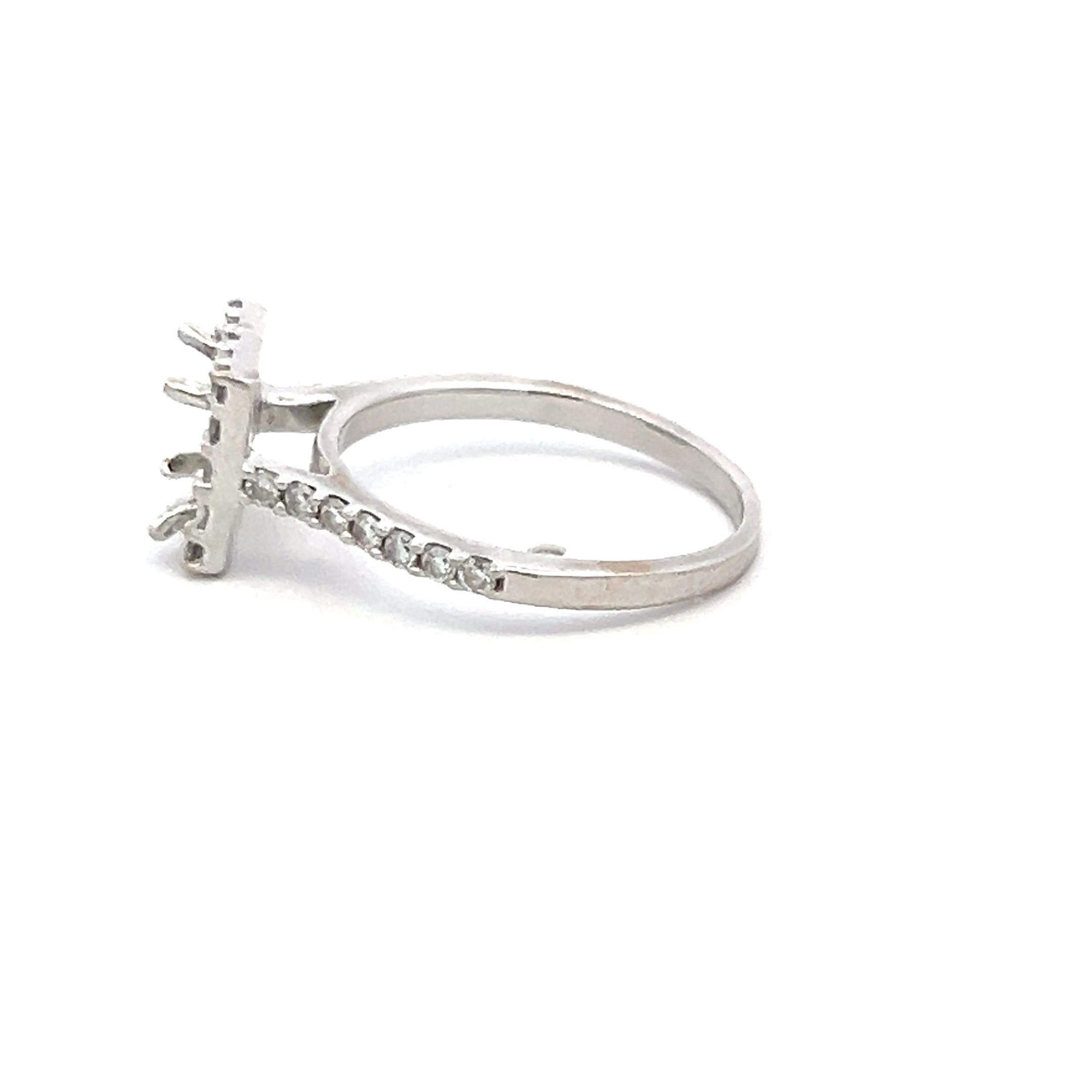 0.30 Carat Round Brilliant Diamond 14 Karat White Gold Semi Mount Ring