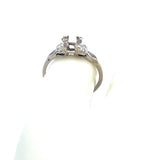 0.16 Carat Marquis Shape and Old European Cut Diamond 14K WG Semi Mount Ring