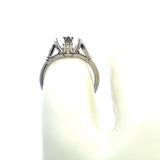 0.03 Carat Old European Cut I SI1 Diamond Platinum Semi Mount Ring