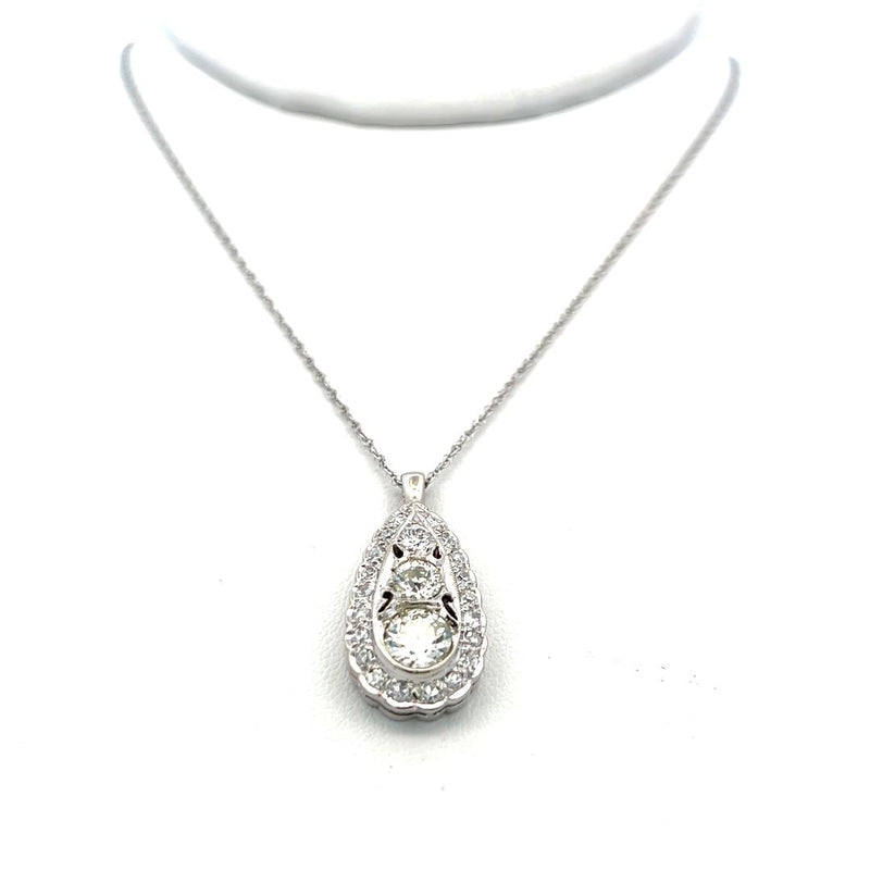 0.79 Carat Circular Brilliant Cut L I1 Diamond Platinum Pendant Necklace