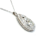 0.79 Carat Circular Brilliant Cut L I1 Diamond Platinum Pendant Necklace