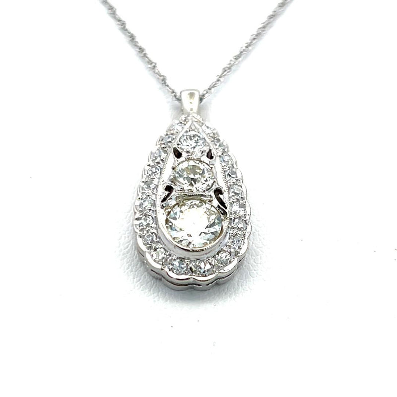 0.79 Carat Circular Brilliant Cut L I1 Diamond Platinum Pendant Necklace