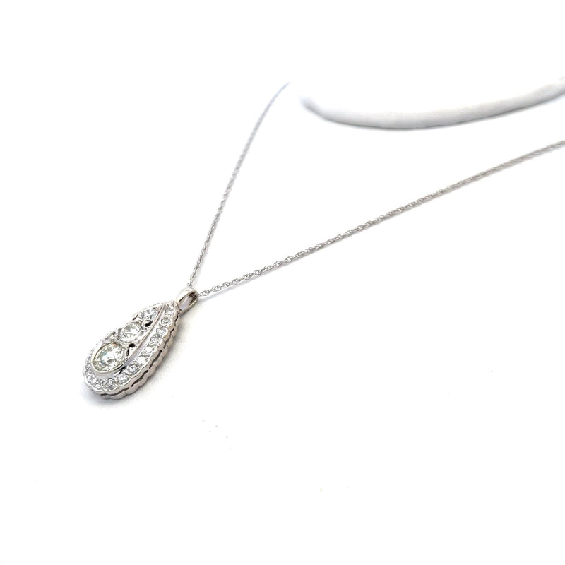 0.79 Carat Circular Brilliant Cut L I1 Diamond Platinum Pendant Necklace