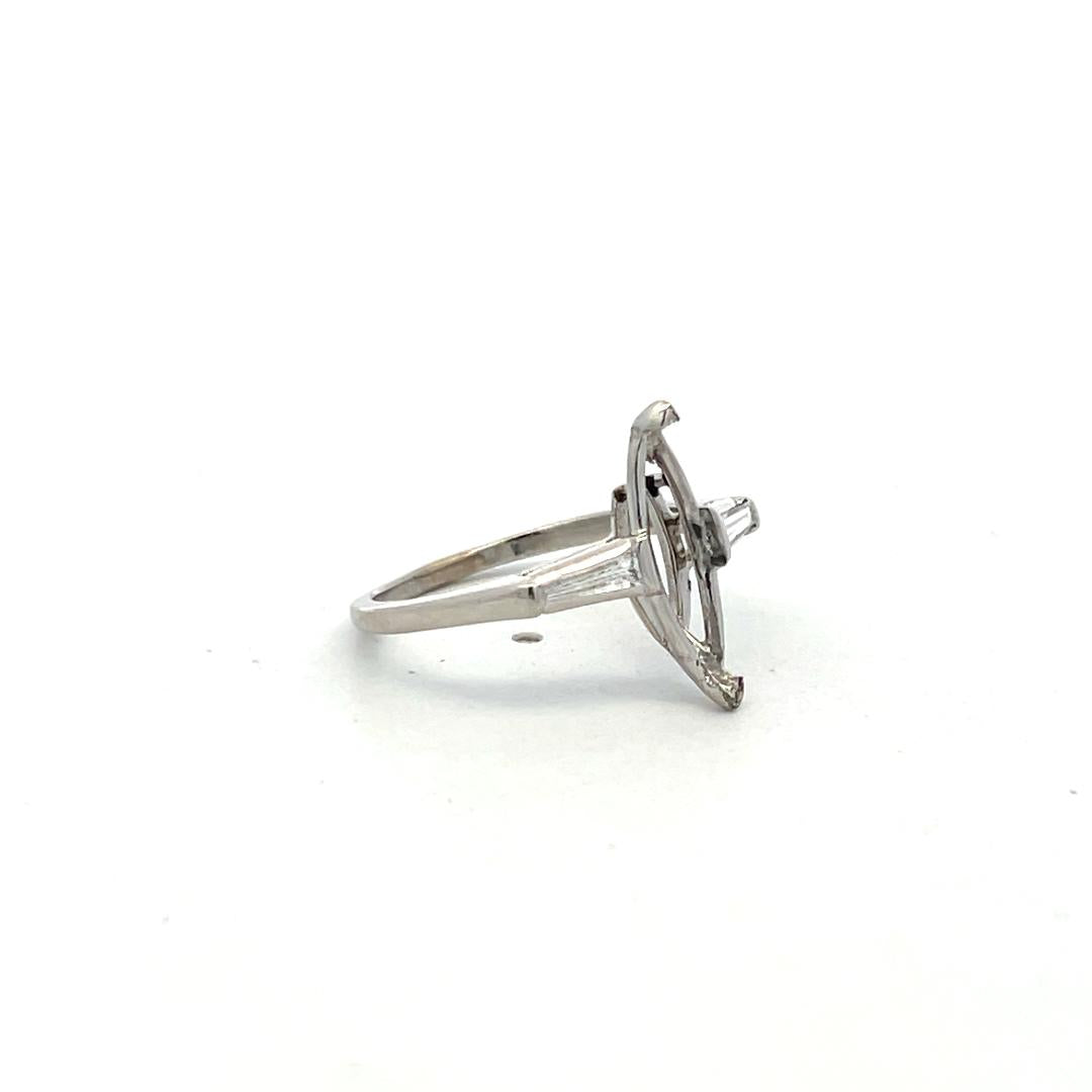 0.20 Carat Baguette Shape G VVS1 Diamond Platinum Semi Mount Ring