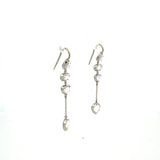 5.90 Carat Rose Cut H SI1 Diamond Platinum Tear Drop Earrings