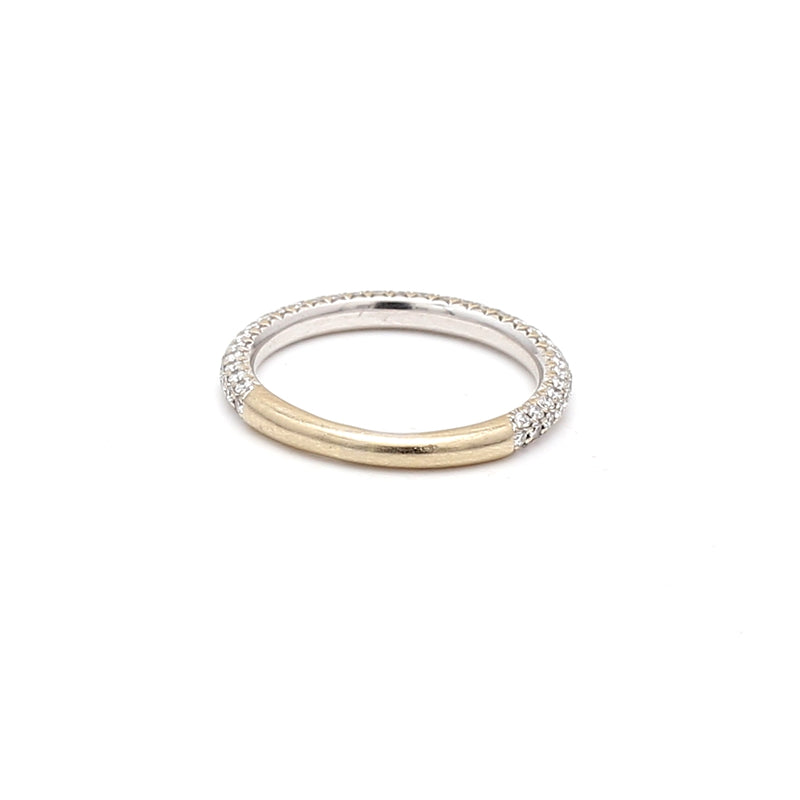 0.50 Carat Round Brilliant I SI1 Diamond 18 Karat White Gold Wedding Band Ring
