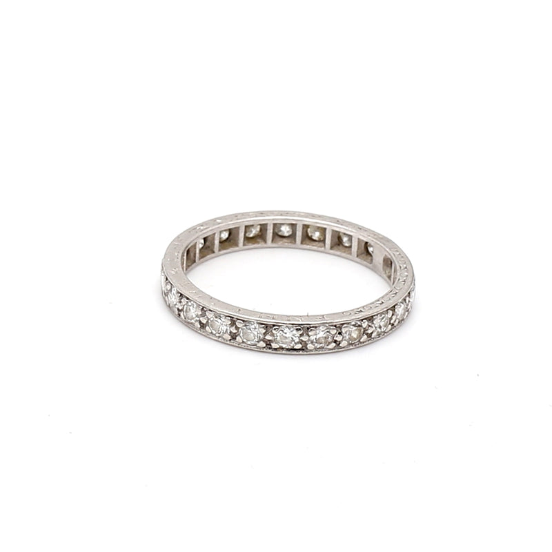 0.50 Carat Round Brilliant I SI1 Diamond Platinum Wedding Band Ring