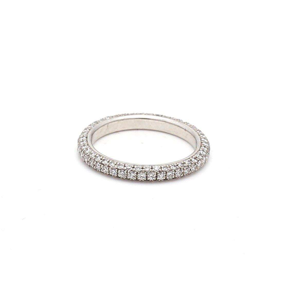 0.65 Carat Round Brilliant I SI1 Diamond Platinum Eternity Band Ring