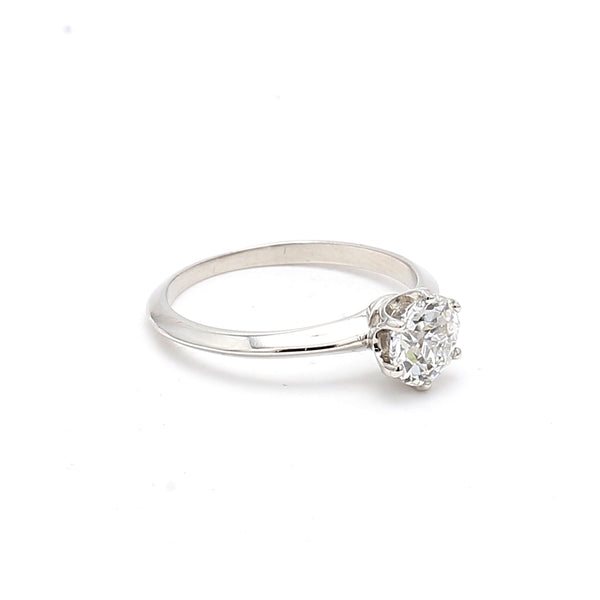 Tiffany & Co 1.12 Carat Old European Cut F VS2 Diamond Platinum Engagement Ring