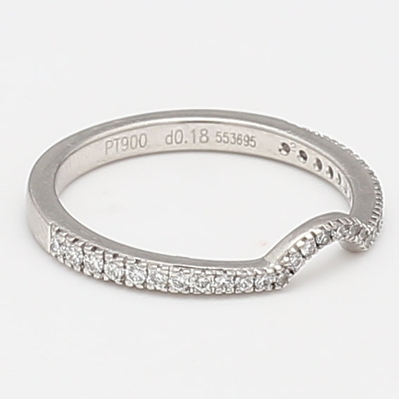 0.18 Carat Round Brilliant G SI1 Diamond Platinum Wedding Band Ring