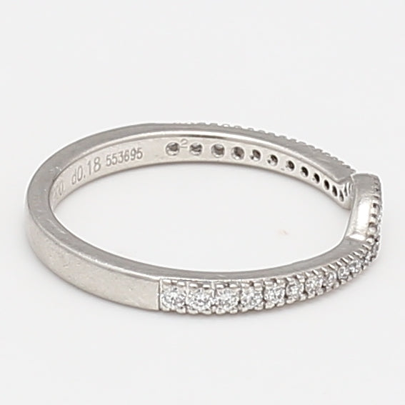 0.18 Carat Round Brilliant G SI1 Diamond Platinum Wedding Band Ring