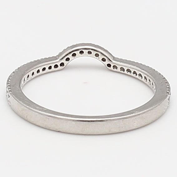 0.18 Carat Round Brilliant G SI1 Diamond Platinum Wedding Band Ring