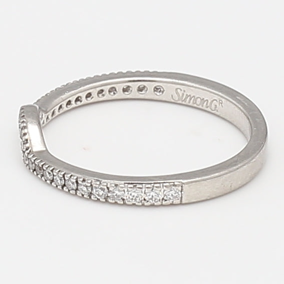0.18 Carat Round Brilliant G SI1 Diamond Platinum Wedding Band Ring