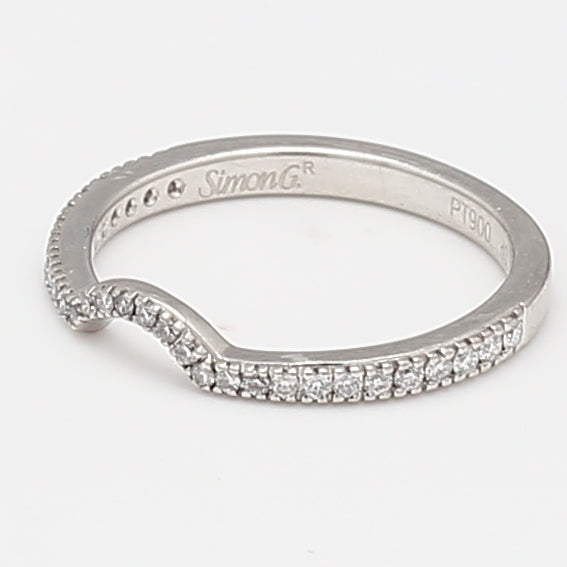 0.18 Carat Round Brilliant G SI1 Diamond Platinum Wedding Band Ring