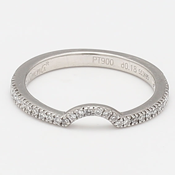 0.18 Carat Round Brilliant G SI1 Diamond Platinum Wedding Band Ring
