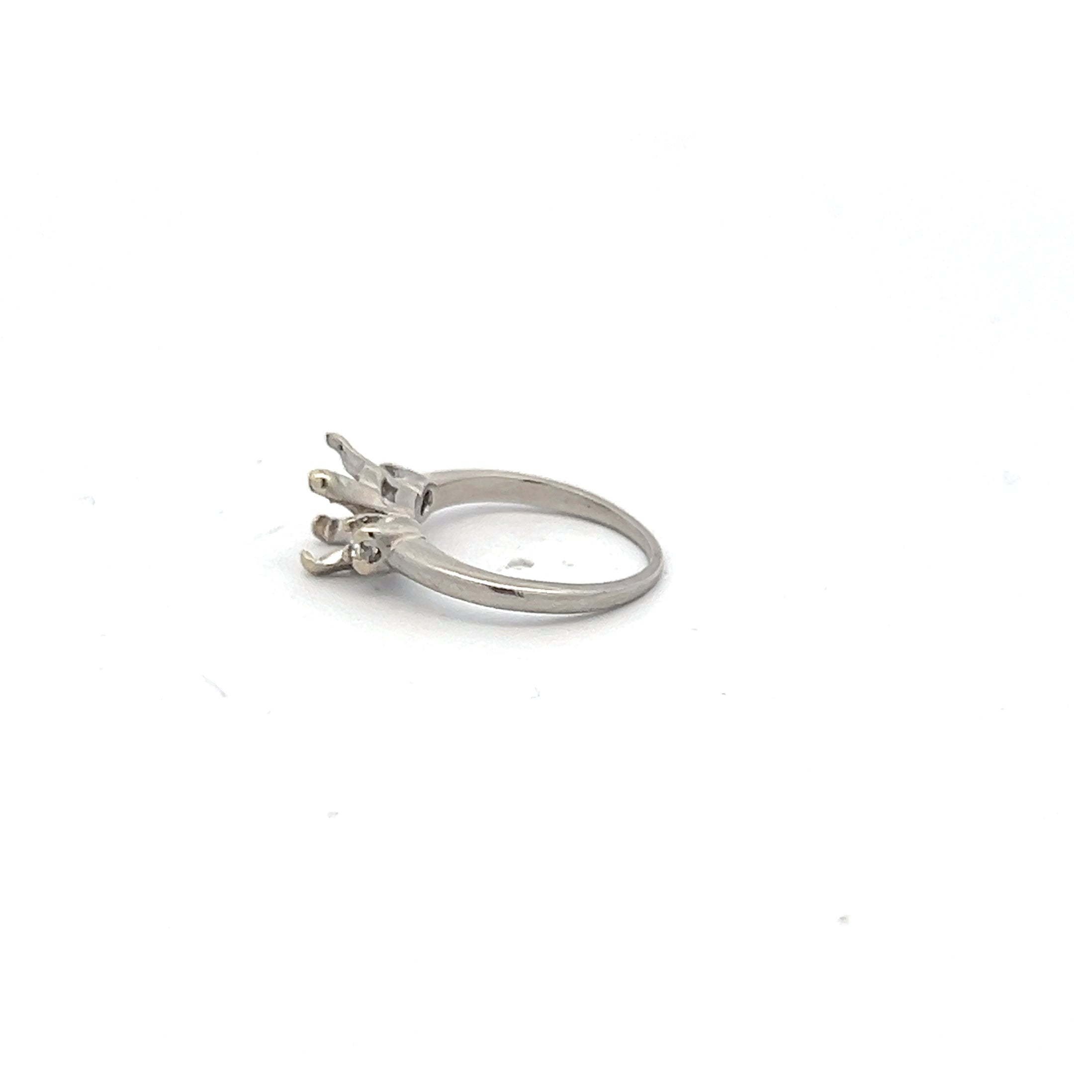 0.18 Carat Round Brilliant H SI1 Diamond Platinum Semi Mount Ring