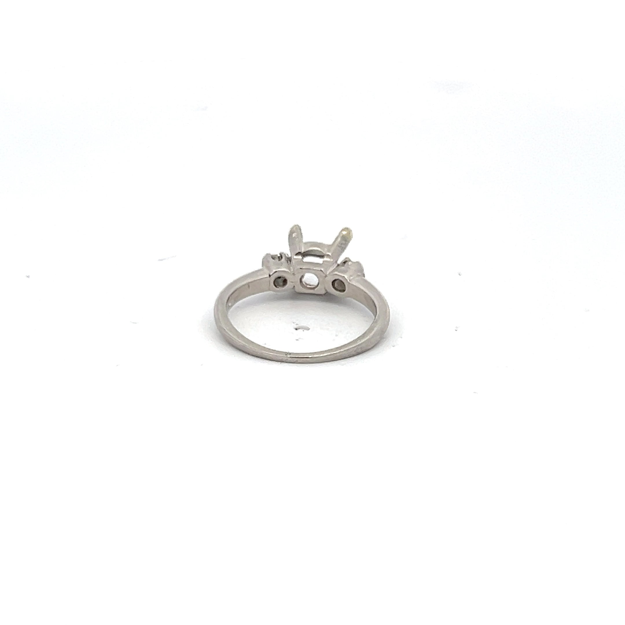 0.18 Carat Round Brilliant H SI1 Diamond Platinum Semi Mount Ring