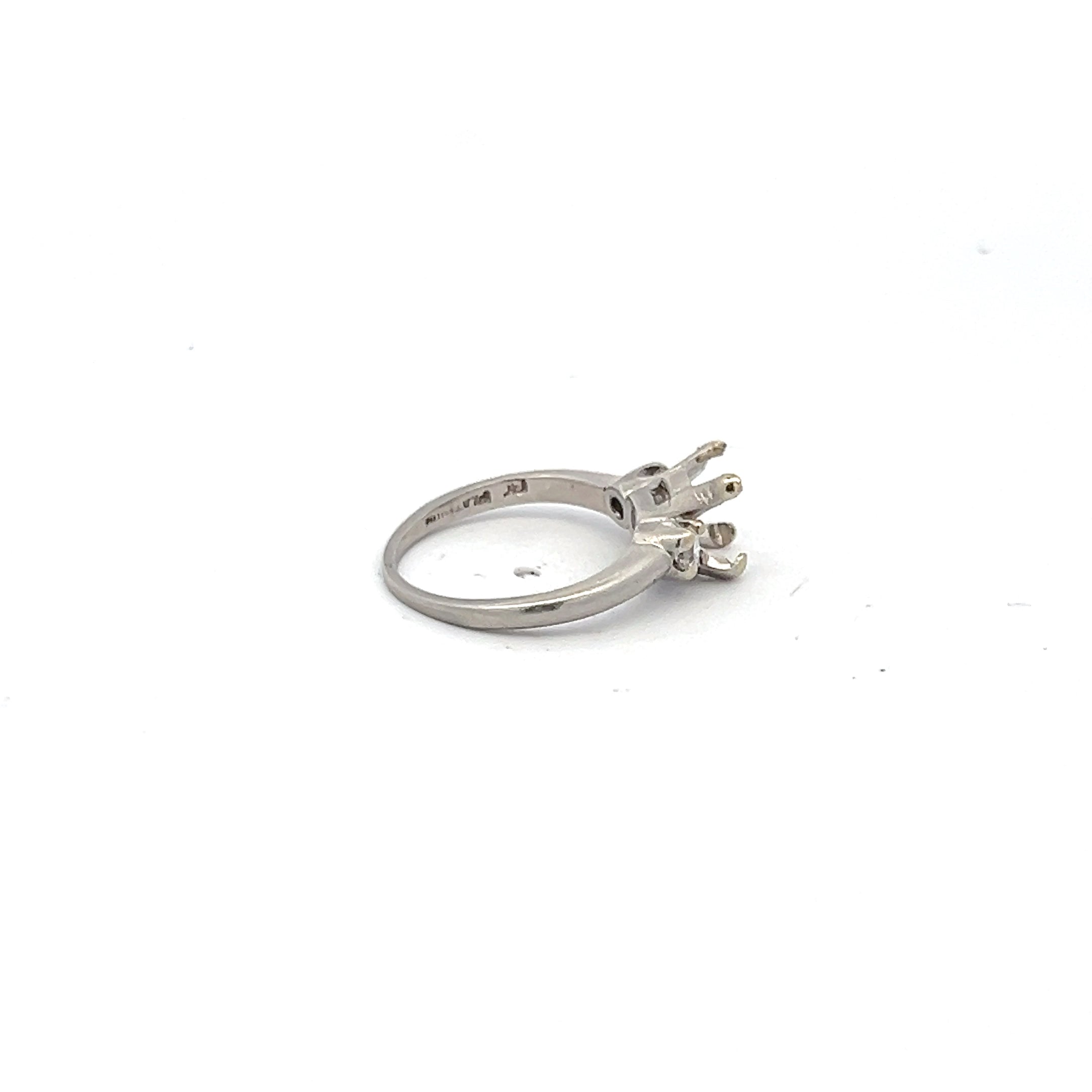 0.18 Carat Round Brilliant H SI1 Diamond Platinum Semi Mount Ring