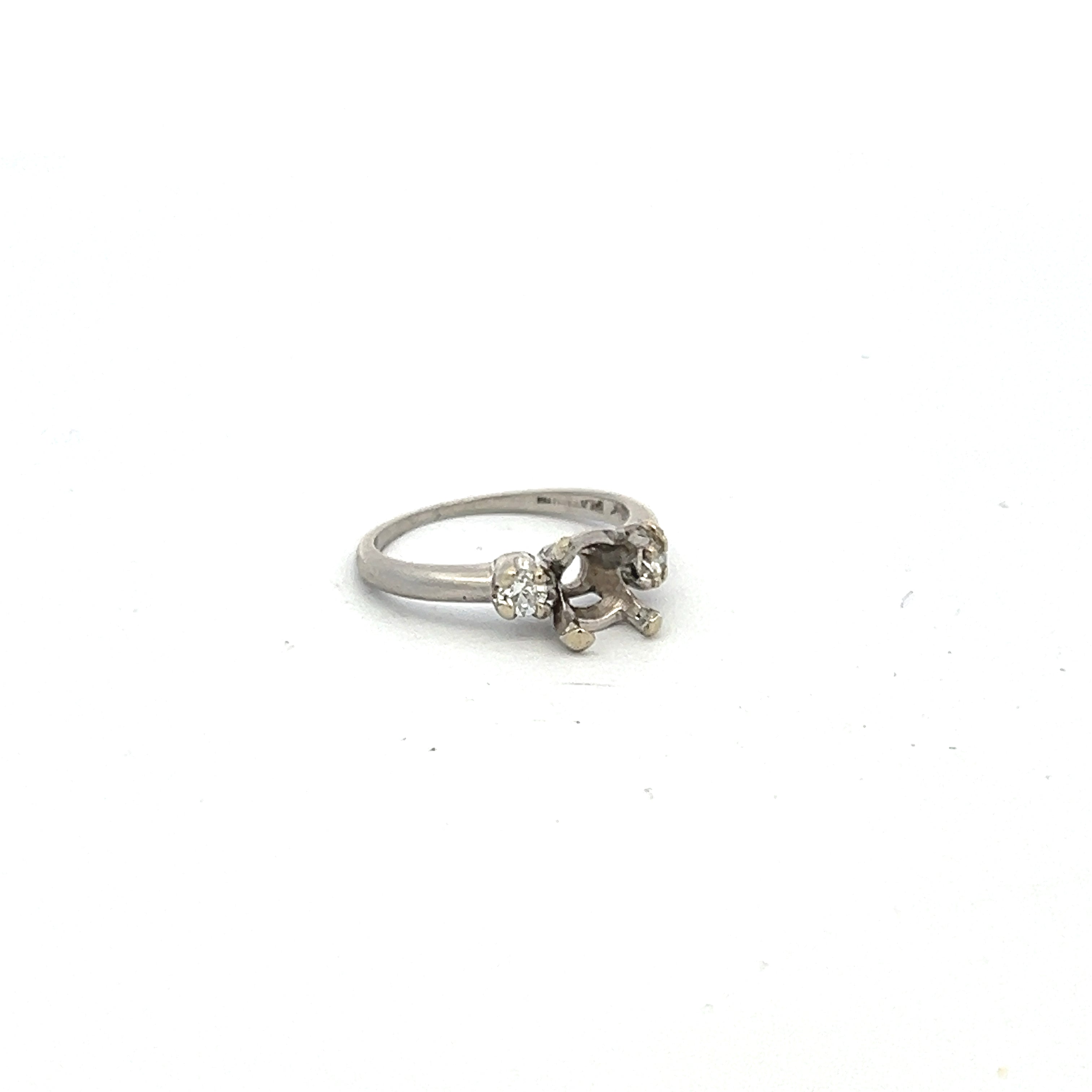 0.18 Carat Round Brilliant H SI1 Diamond Platinum Semi Mount Ring