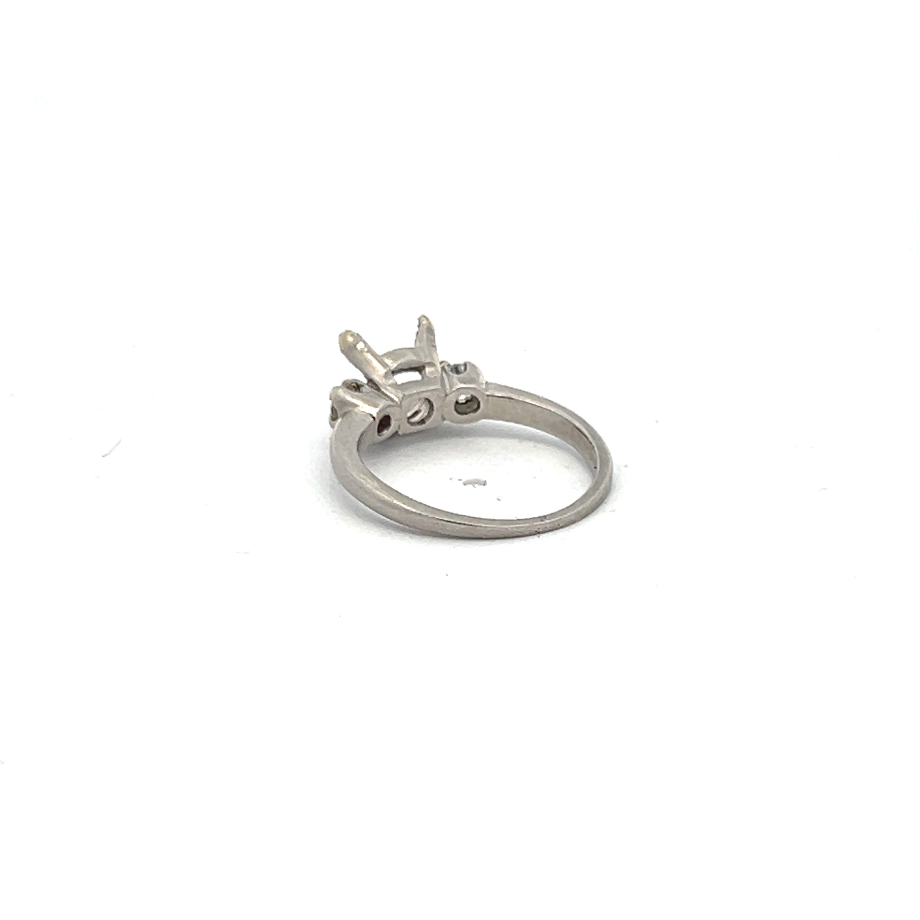 0.18 Carat Round Brilliant H SI1 Diamond Platinum Semi Mount Ring