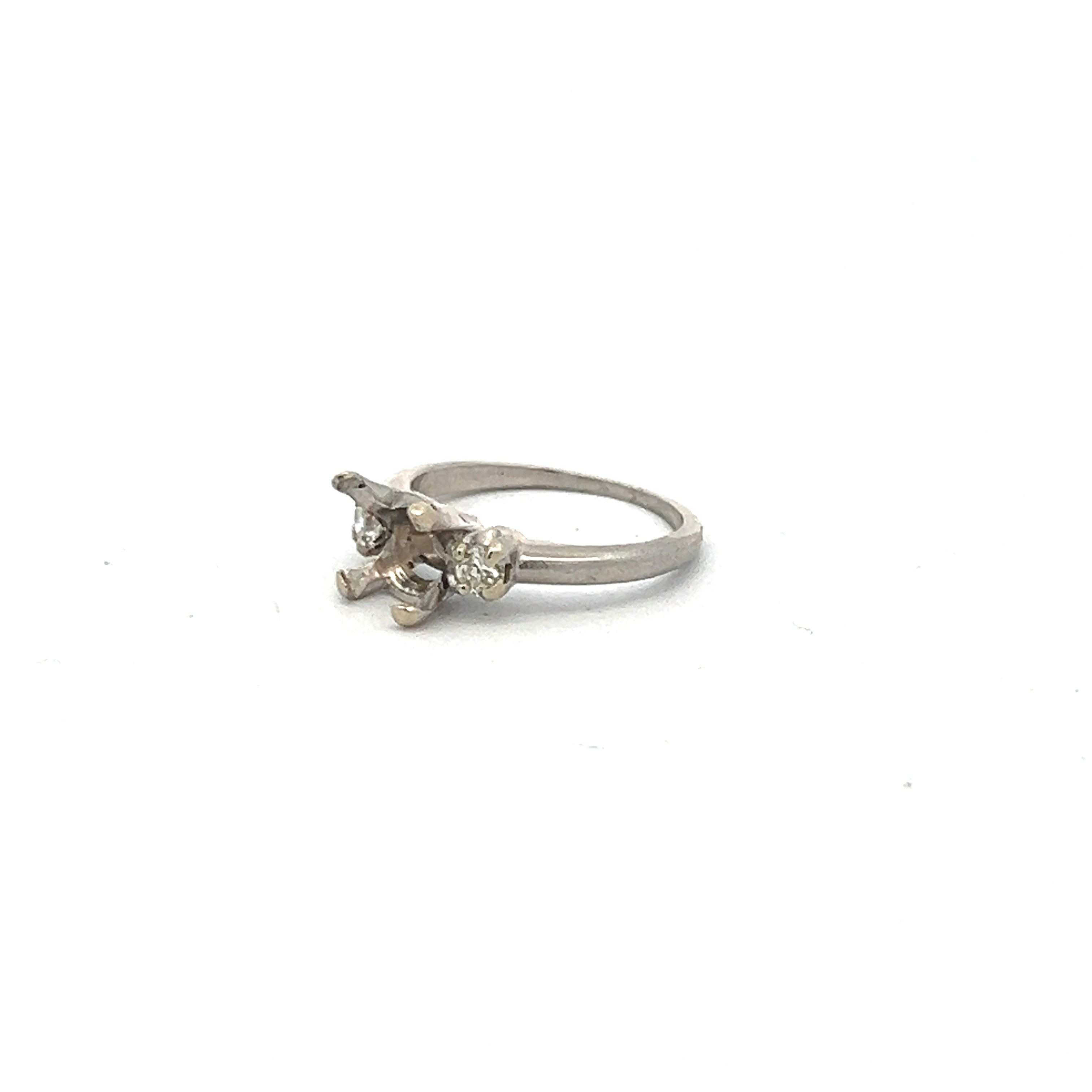 0.18 Carat Round Brilliant H SI1 Diamond Platinum Semi Mount Ring