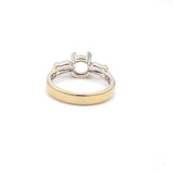 0.20 Carat Tapered Baguette Shape G VS2 Diamond 18 Karat White Gold Semi Mount Ring