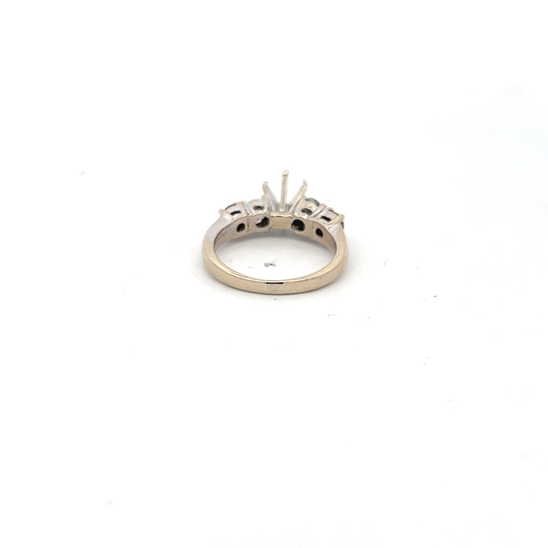 0.86 Carat Old European Cut I SI1 Diamond 14 Karat White Gold Semi Mount Ring