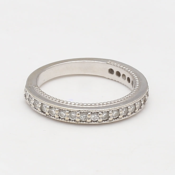0.25 Carat Round Brilliant I SI1 Diamond Platinum Wedding Band Ring