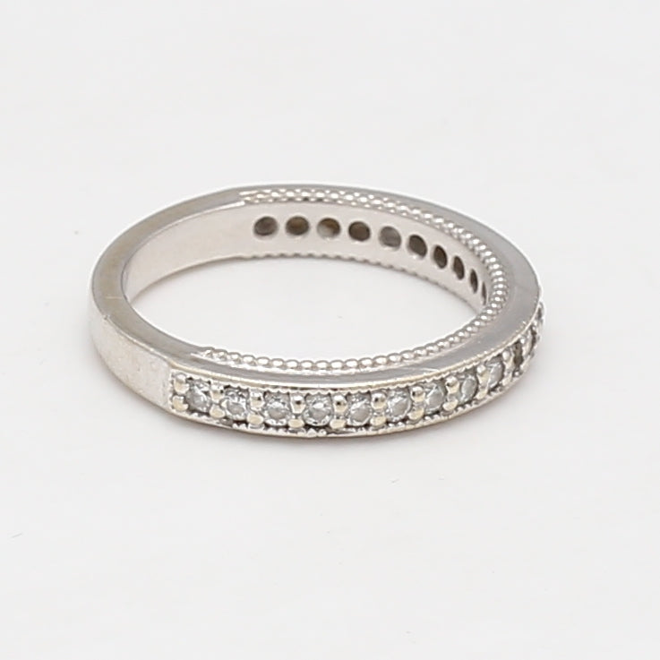 0.25 Carat Round Brilliant I SI1 Diamond Platinum Wedding Band Ring