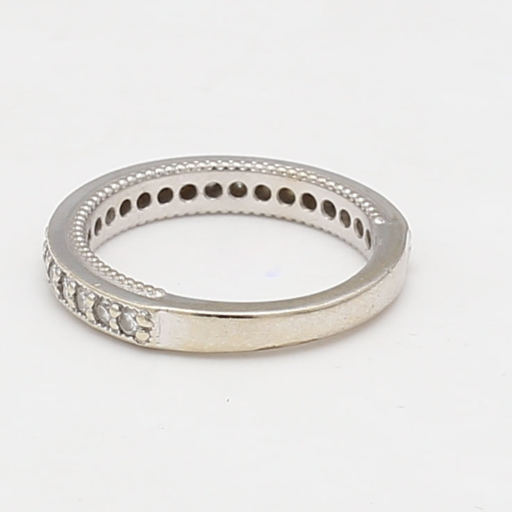0.25 Carat Round Brilliant I SI1 Diamond Platinum Wedding Band Ring