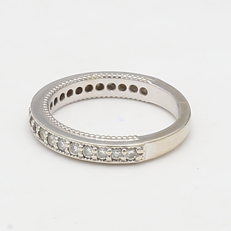 0.25 Carat Round Brilliant I SI1 Diamond Platinum Wedding Band Ring
