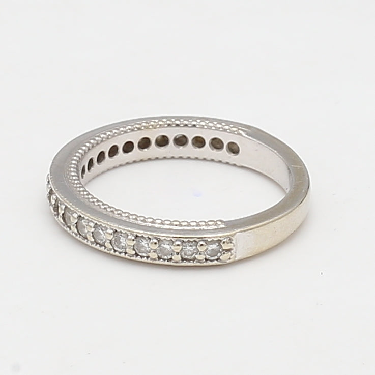 0.25 Carat Round Brilliant I SI1 Diamond Platinum Wedding Band Ring