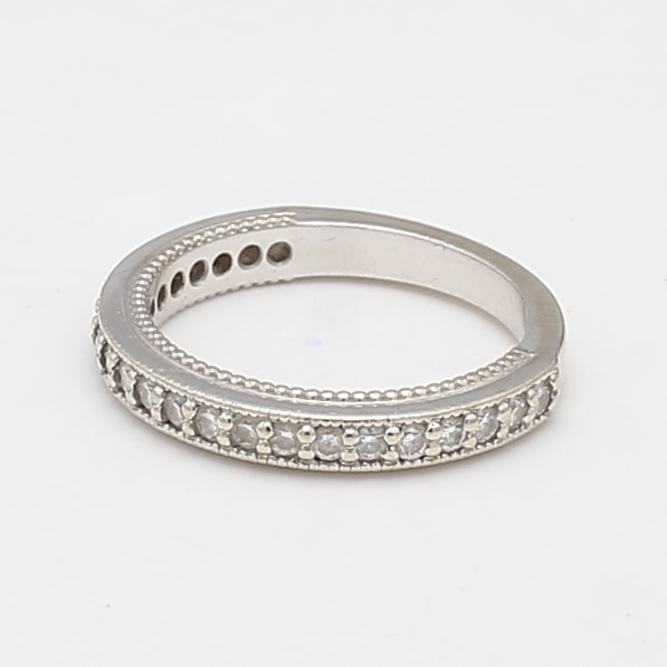 0.25 Carat Round Brilliant I SI1 Diamond Platinum Wedding Band Ring