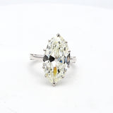 9.15 Carat Marquis Shape K VS2 Diamond Platinum Gems Stone Ring