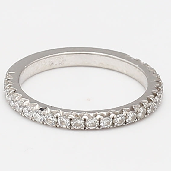 0.45 Carat Round Brilliant I SI1 Diamond Platinum Wedding Band Ring
