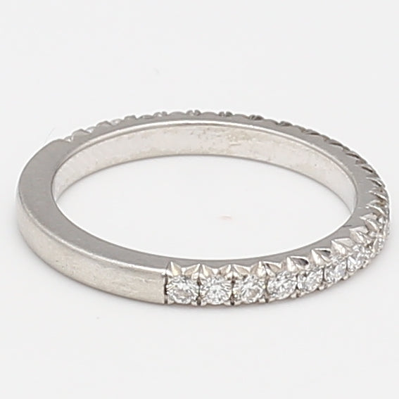 0.45 Carat Round Brilliant I SI1 Diamond Platinum Wedding Band Ring