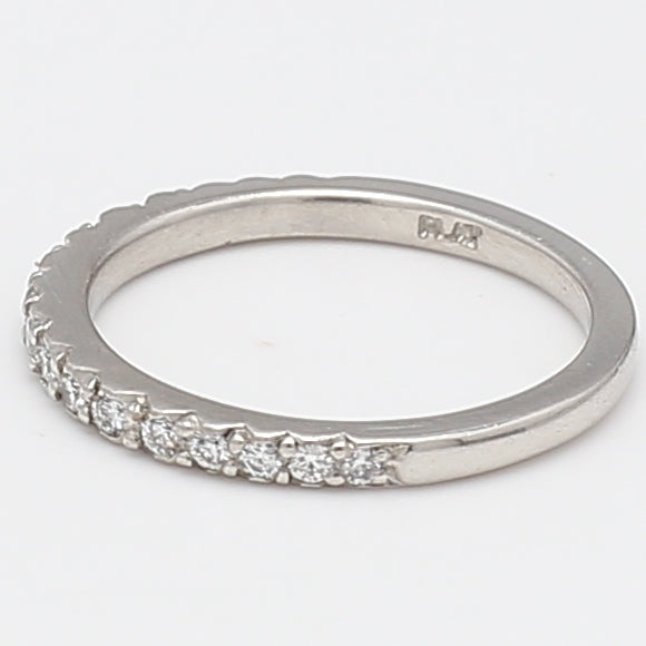 0.27 Carat Round Brilliant I SI1 Diamond Platinum Wedding Ring