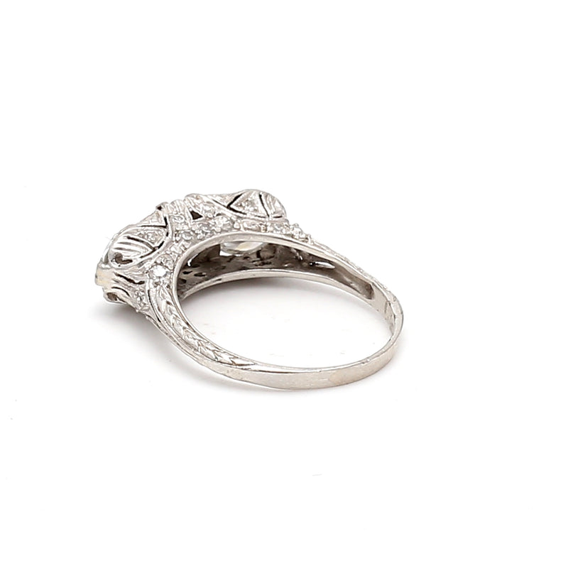 2.39 Carat Circular Brilliant Cut and Round Diamond Platinum Three-Stone Ring