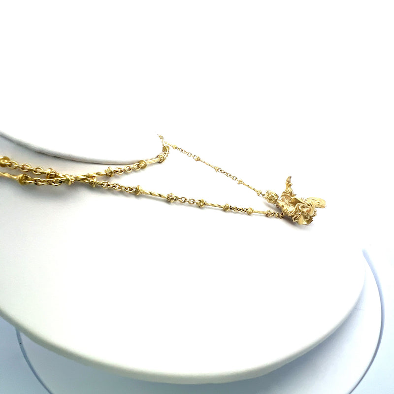 Salvador Dali Vintage 74.20 Grams 18 Karat Yellow Gold Pendant Necklace