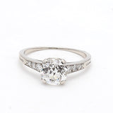 Tiffany & Co 1.58 Carat Old European Cut and Round Diamond Platinum Engagement Ring