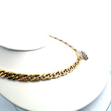 La Pepita 1.50 Carat Round Brilliant H SI1 Diamond 18 Karat Yellow Gold Chain Necklace
