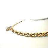 La Pepita 1.50 Carat Round Brilliant H SI1 Diamond 18 Karat Yellow Gold Chain Necklace