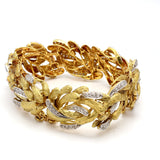 2.00 Carat Round Brilliant H SI1 Diamond 18 Karat Yellow Gold Texture Diamond Bracelet