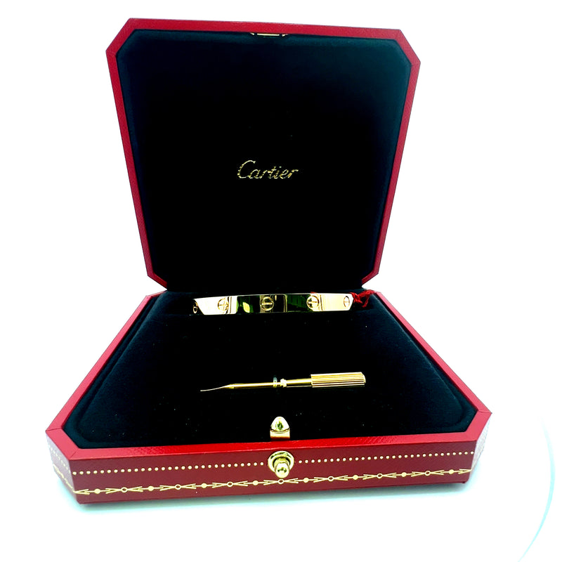 Cartier 18 Karat Yellow Gold Love Bracelet Size 18