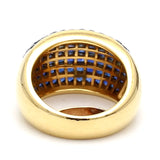 5.04 Carat Princess Cut Sapphire 18 Karat Yellow Gold Band Ring