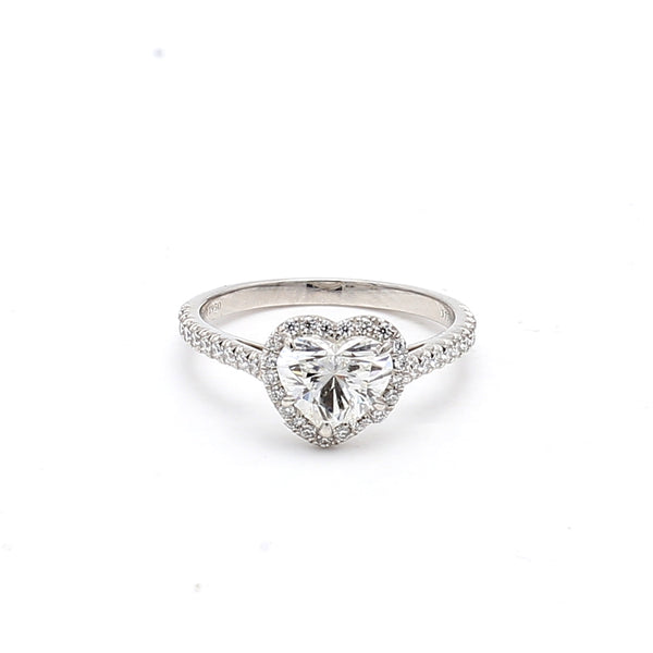 Tiffany & Co 1.33 Carat Heart Shape H VS1 and Round Brilliant F VS1 Diamond Platinum Halo Ring