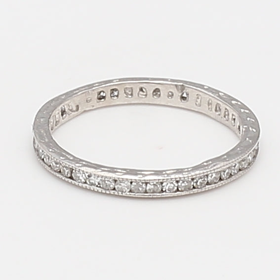 0.50 Carat Round Brilliant G VS2 Diamond Platinum Eternity Band Ring