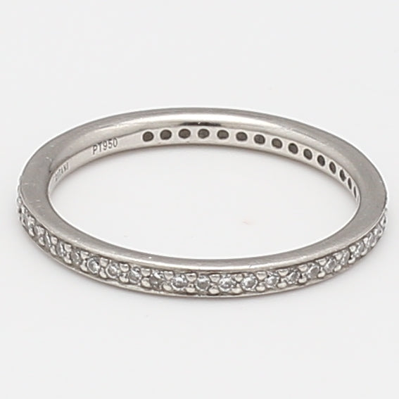 0.35 Carat Round Brilliant G SI2 Diamond Platinum Eternity Band Ring