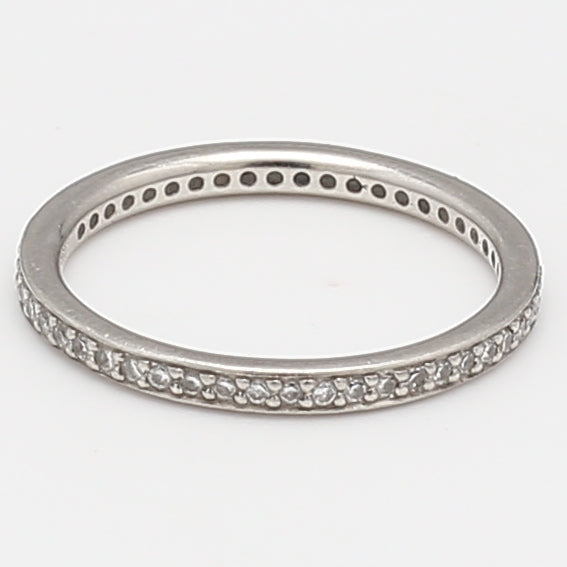 0.35 Carat Round Brilliant G SI2 Diamond Platinum Eternity Band Ring