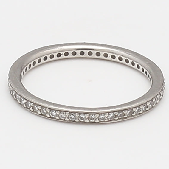 0.35 Carat Round Brilliant G SI2 Diamond Platinum Eternity Band Ring